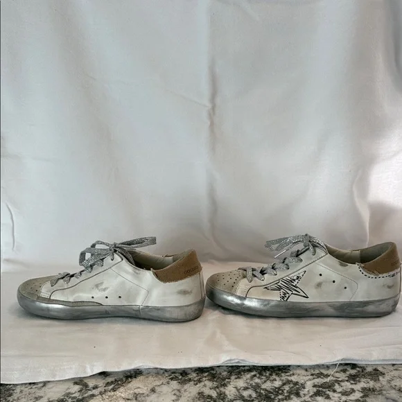 Golden Goose White and Gray Sneakers - Picture 4 of 10